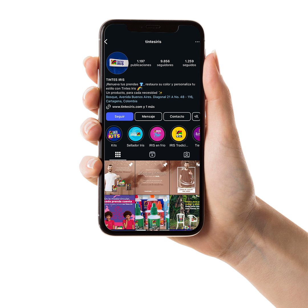 Administración de redes sociales - Cliente: Tintes Iris